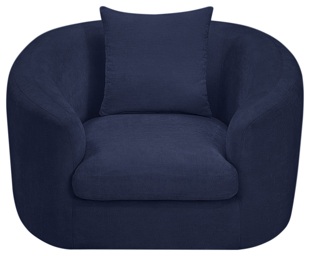 Penelope Upholstered Chair, Navy, Chenille Fabric