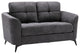 Callie Woven Fabric Loveseat, Gray