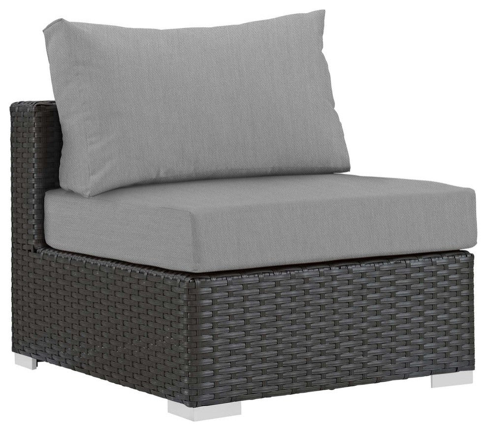 Sojourn Outdoor Patio Fabric Sunbrella Armless Canvas Gray