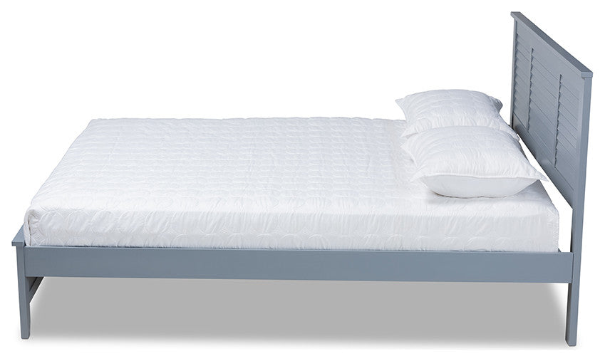 Adela Modern and Contemporary Gray Finished Wood Full Size Platform Bed