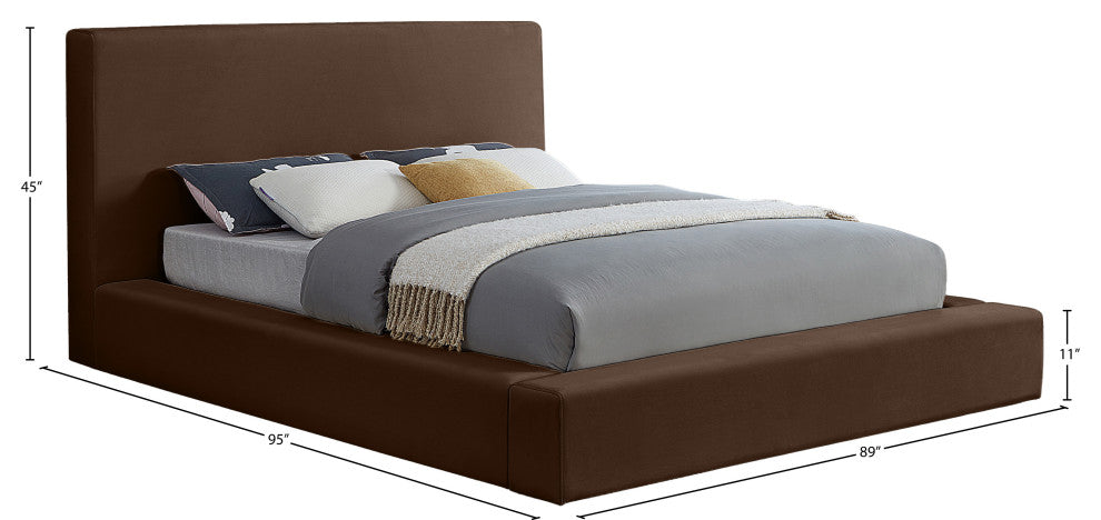 Dorian Upholstered Bed, Brown, King, Velvet