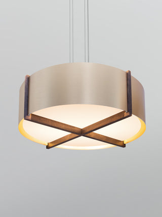 Plura 18 Pendant, Walnut, Rose Gold, Gu-24 Socket
