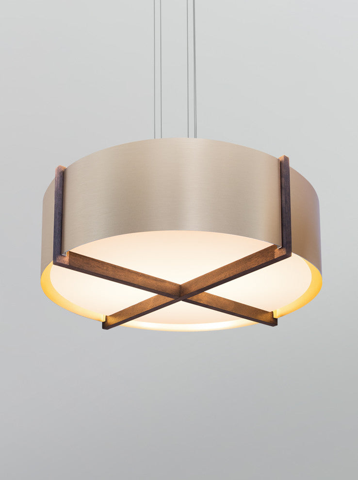 Plura 18 Pendant, Walnut, Rose Gold, Gu-24 Socket