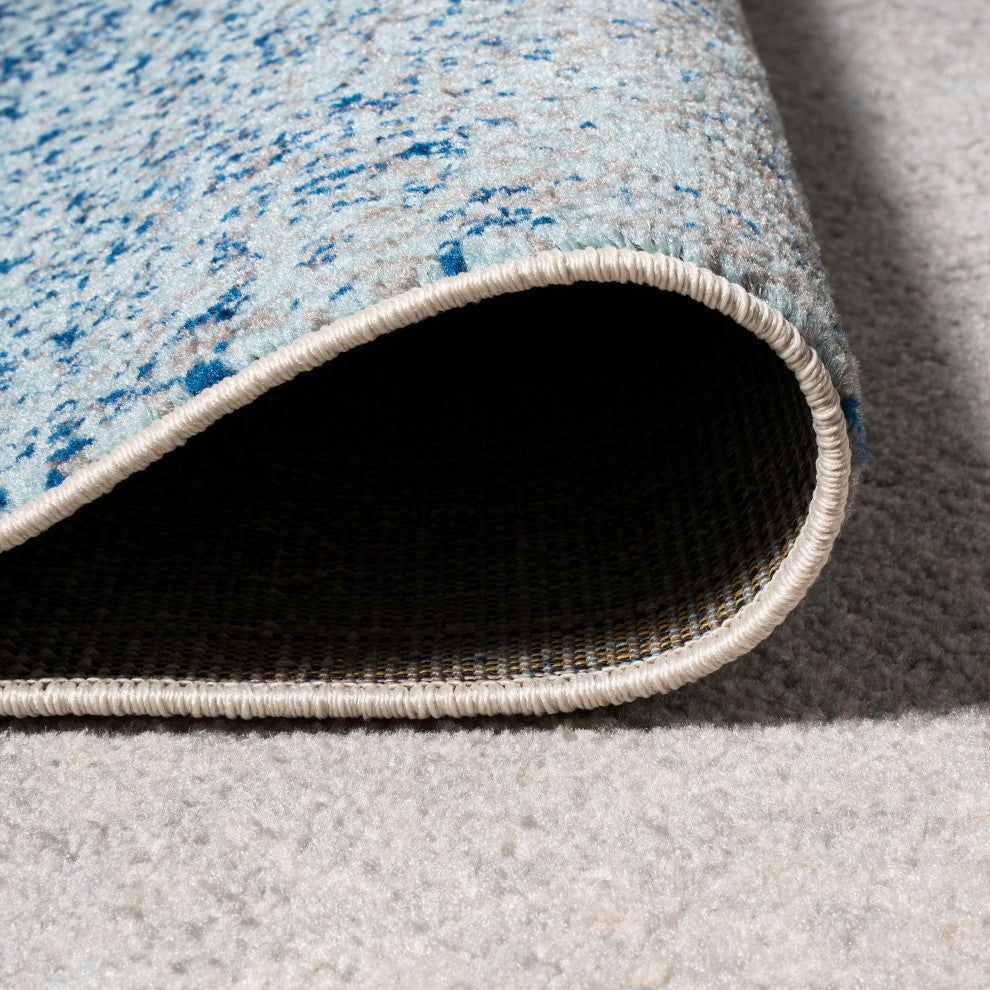 Shore Modern Gradient Area Rug, Blue/Cream, 5 X 8