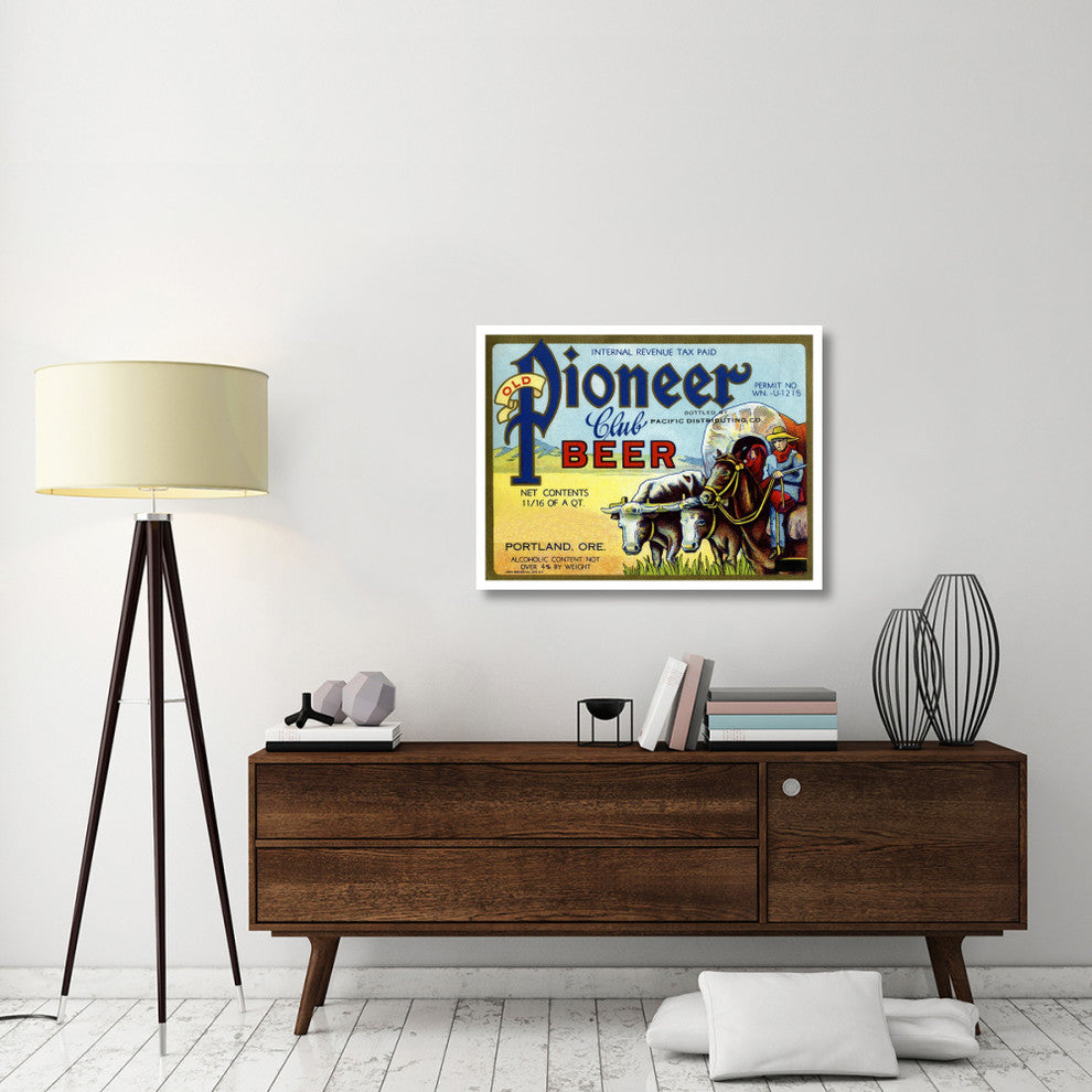 "Old Pioneer Club Beer" Digital Paper Print by Vintage Booze Labels, 38"x29"