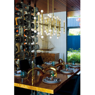 Meurice Rectangle Chandelier, Modern Brass