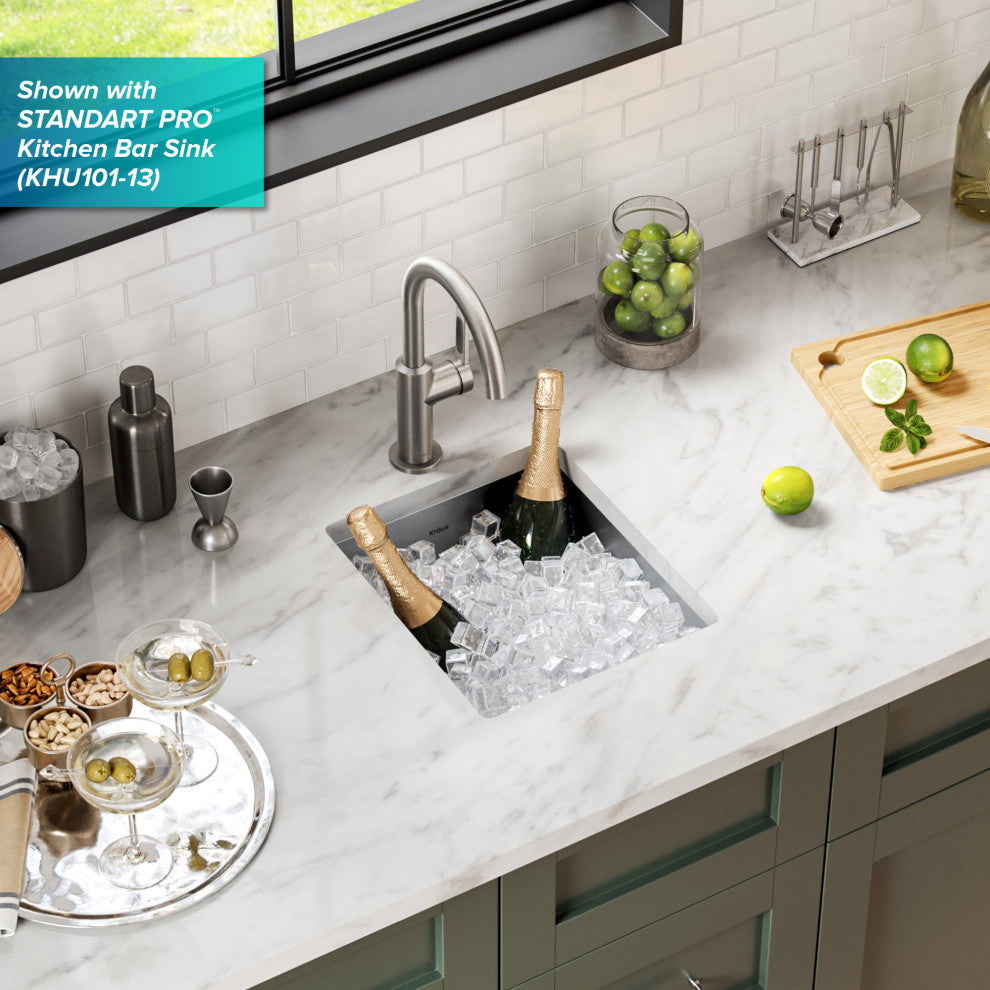Oletto 1-Hole Kitchen Bar Faucet Spot Free SFS, Model KPF-2822SFS
