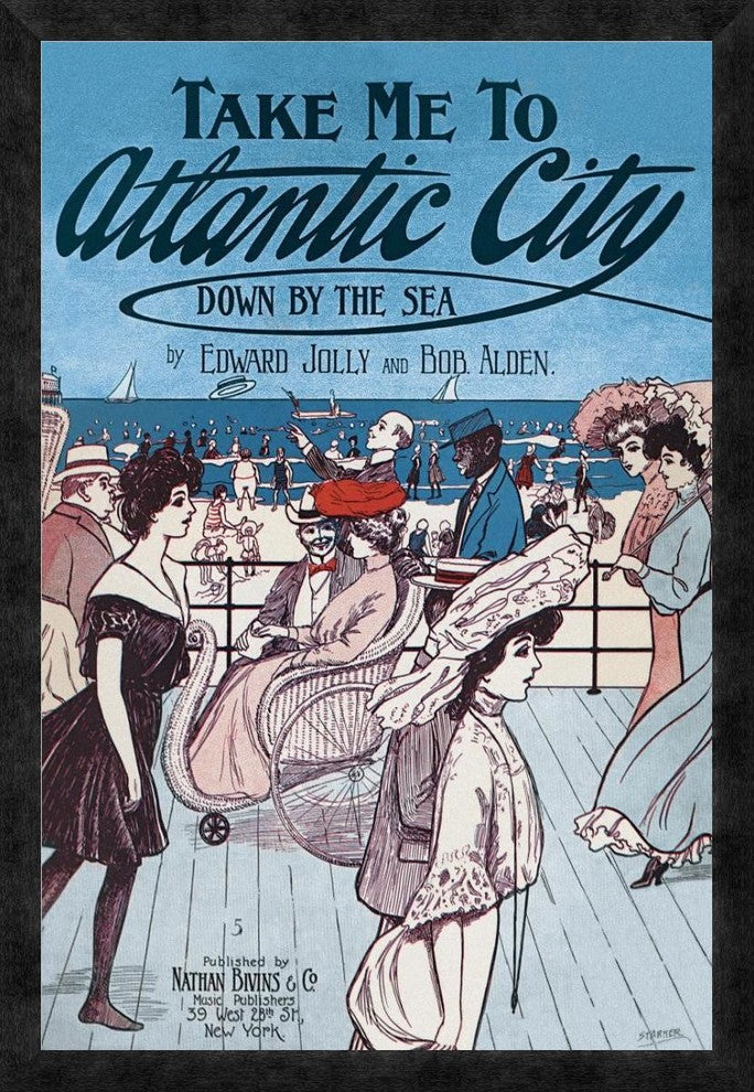 "Take Me to Atlantic City" Framed Canvas Giclee by Starmer, 22"x32"