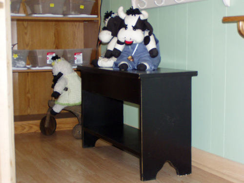 Hallway Boot Bench Black 30" Country Primitive