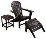 Polywood South Beach Adirondack 3-Piece Set, Black