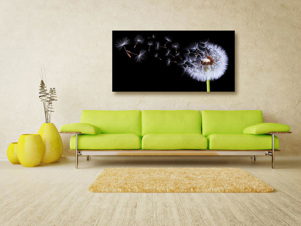 Epic Graffiti "Flying Dandelion" on High Gloss Acrylic Wall Art, 48" x 24"
