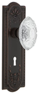 Meadows Plate Double Dummy, Keyhole Crystal Victorian Knob, Timeless Bronze