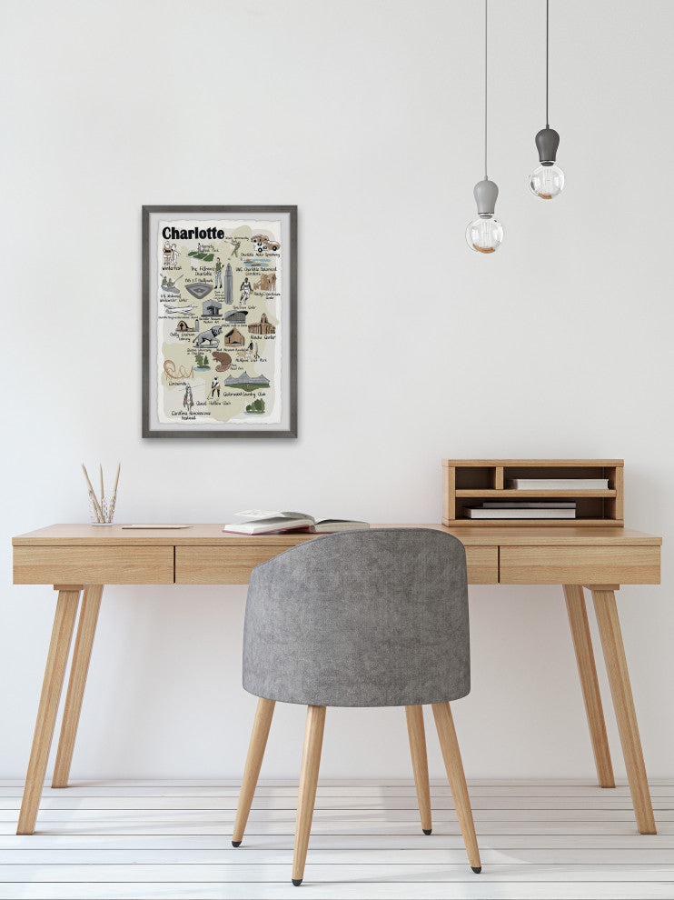"Charlotte Spots" Framed Painting Print, 24x36