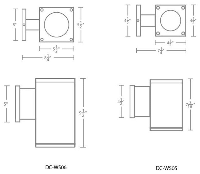 Cube Architectural 5" LED Wall-Light Towards Wall 40 Deg Beam 3000K, Bronze