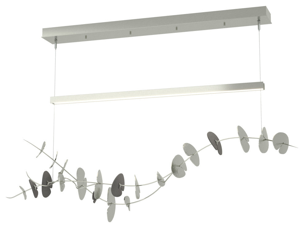 Lily LED Pendant, Sterling, Natural Iron, Standard Height