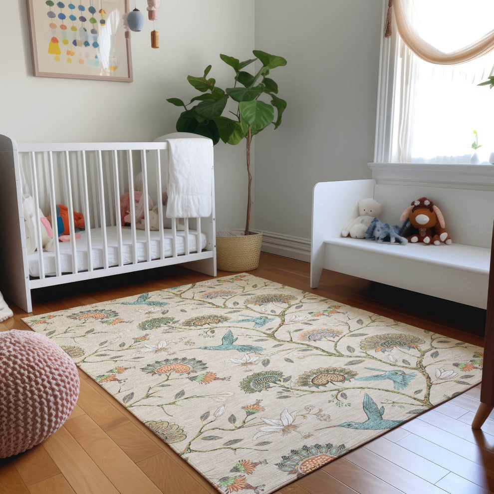 Addison Premium Washable Mayfield AMF174 beige 5' x 7'6" Rug