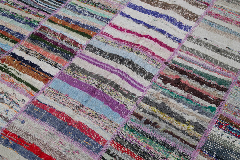 Rug N Carpet - Handmade Anatolian 6' 4'' x 9' 3'' Unique Patchwork Kilim Rug