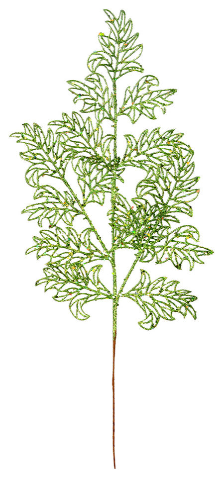 Vickerman L186273 22" Lime Glitter Lace Holly Leaf Artificial Christmas Spray