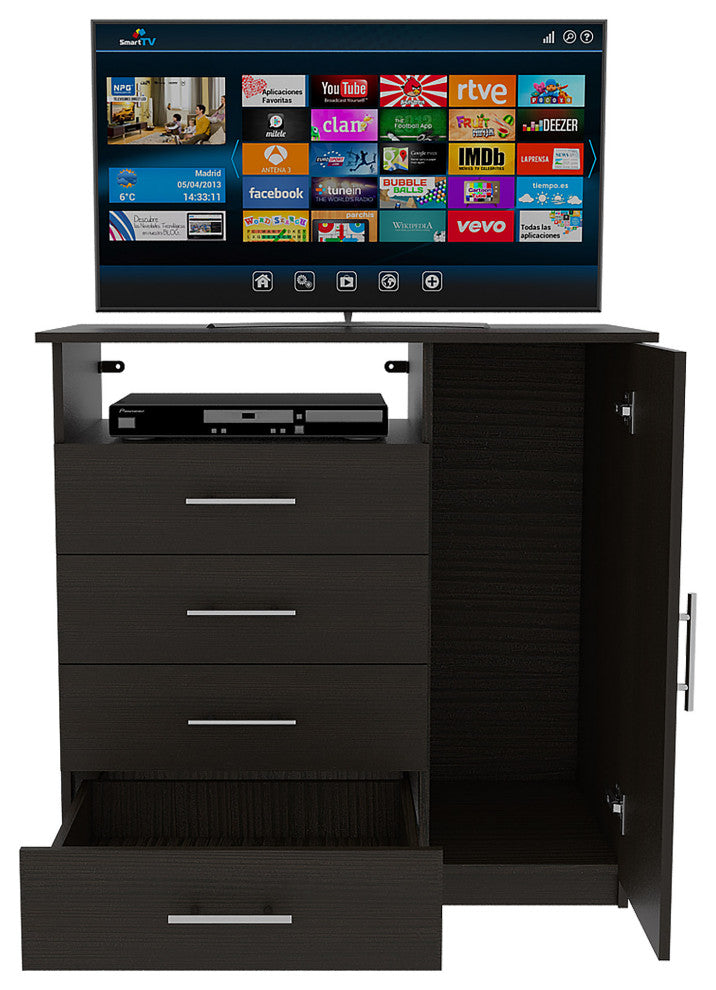 Rioja 4 Drawer Dresser, Black Wengue