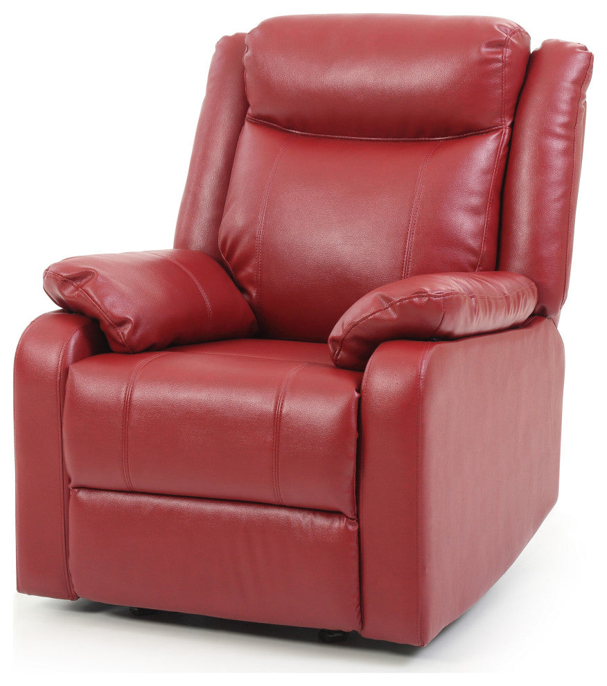 Osino Faux Leather Rocker Recliner, Red
