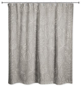 Gray Leaf Pattern 71x74 Shower Curtain