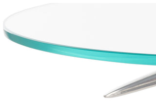 Safavieh Tori Crane Base Accent Table, Silver/Glass