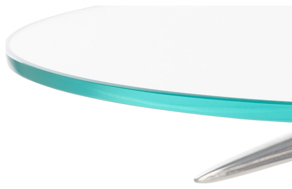 Safavieh Tori Crane Base Accent Table, Silver/Glass