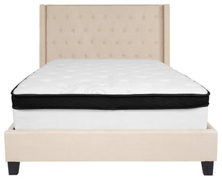 Riverdale Tufted Bed With Accent Nail Trim/Memory Foam Pocket Spring Mattress