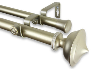 Leopold 1" Double Curtain Rod 48-84", Light Gold