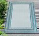 Carmel Multi Border Indoor/Outdoor Rug, Aqua, 7'10"x9'10"