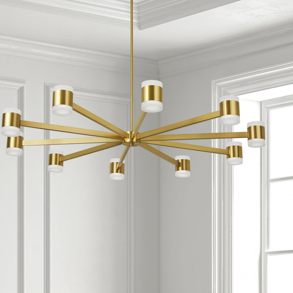 Wilson Modern 20 Light Aged Brass White Metal Chandelier