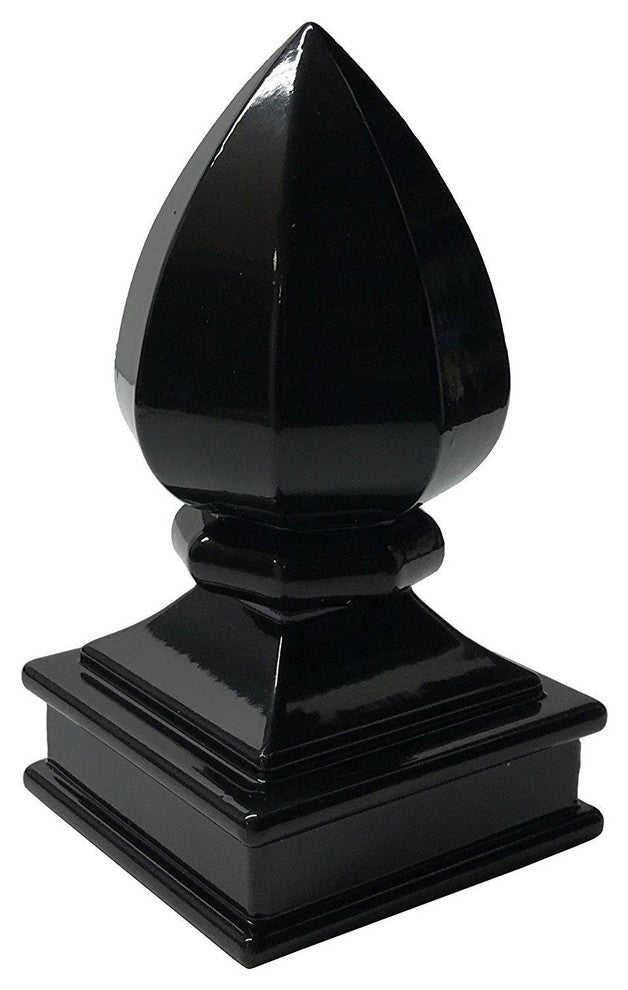 2"x2" Aluminium Pineapple Top Post Cap Metal Posts, Pressure Fit, Black (DHPCP2)
