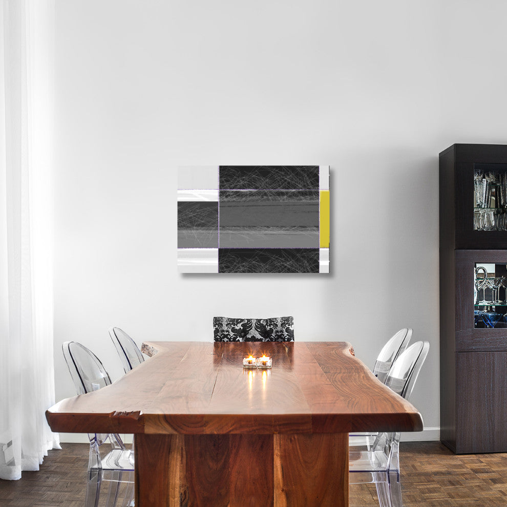 "Abstract Grey And Yellow" Fine Art Print