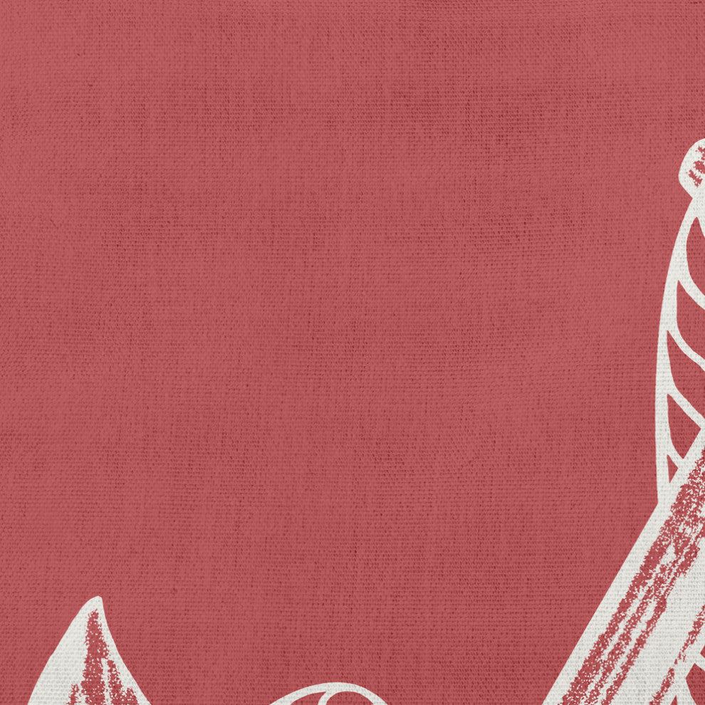 14x20" Anchored Nautical Decorative Indoor Pillow, Ligonberry Red