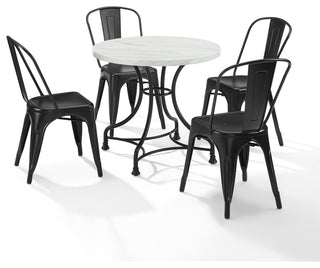 Madeleine 32" 5-Piece Dining Set With Amelia Chairs, Table and 4 Chairs