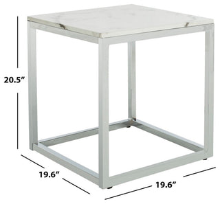 Safavieh Bethany Square End Table, White/Chrome