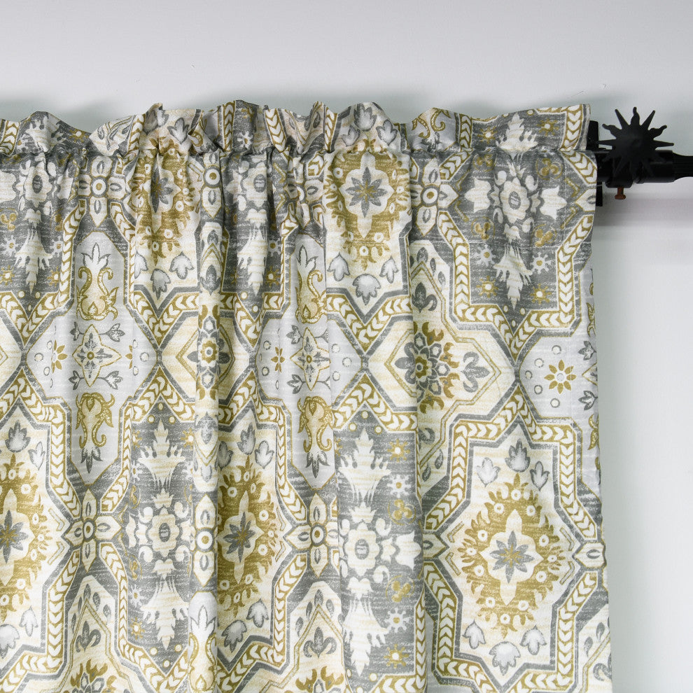 Printed Microfiber 2 Piece Curtain Set, Lanza, 60" X 84"