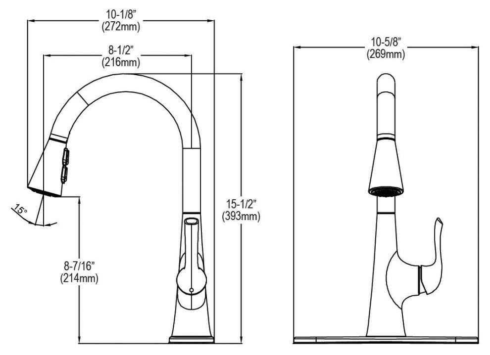 LKHA1041LS Elkay Harmony Single Hole Kitchen Faucet, Lustrous Steel