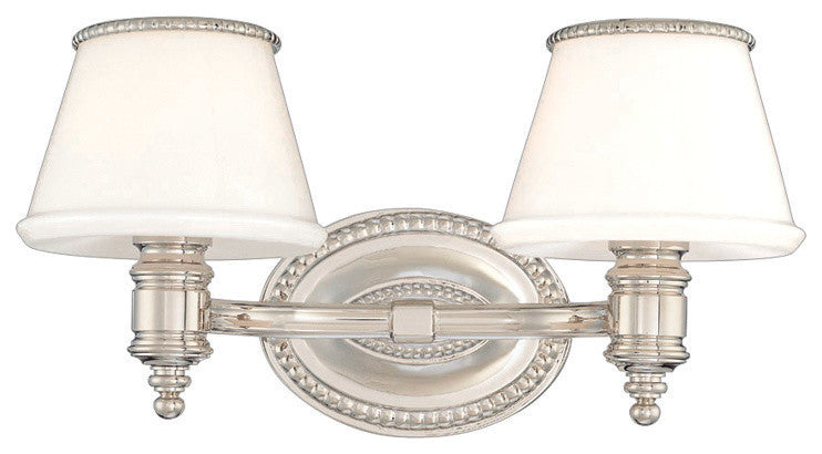 Richmond 2-Light Bath and Vanity With Glass Shade, Polished Nickel
