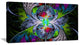 Multi Color Fractal Stained Glass, Abstract Wall Art Canvas, 32x16