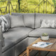 Modular Lounge Sectional Deep Sofa Set, Charcoal Gray, Modern, Outdoor