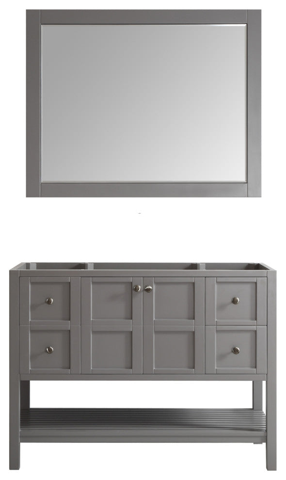 Florence 48" Single Vanity, Gray, With Mirror