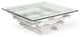 HomeRoots 15" Glass and Stainless Steel Square Coffee Table