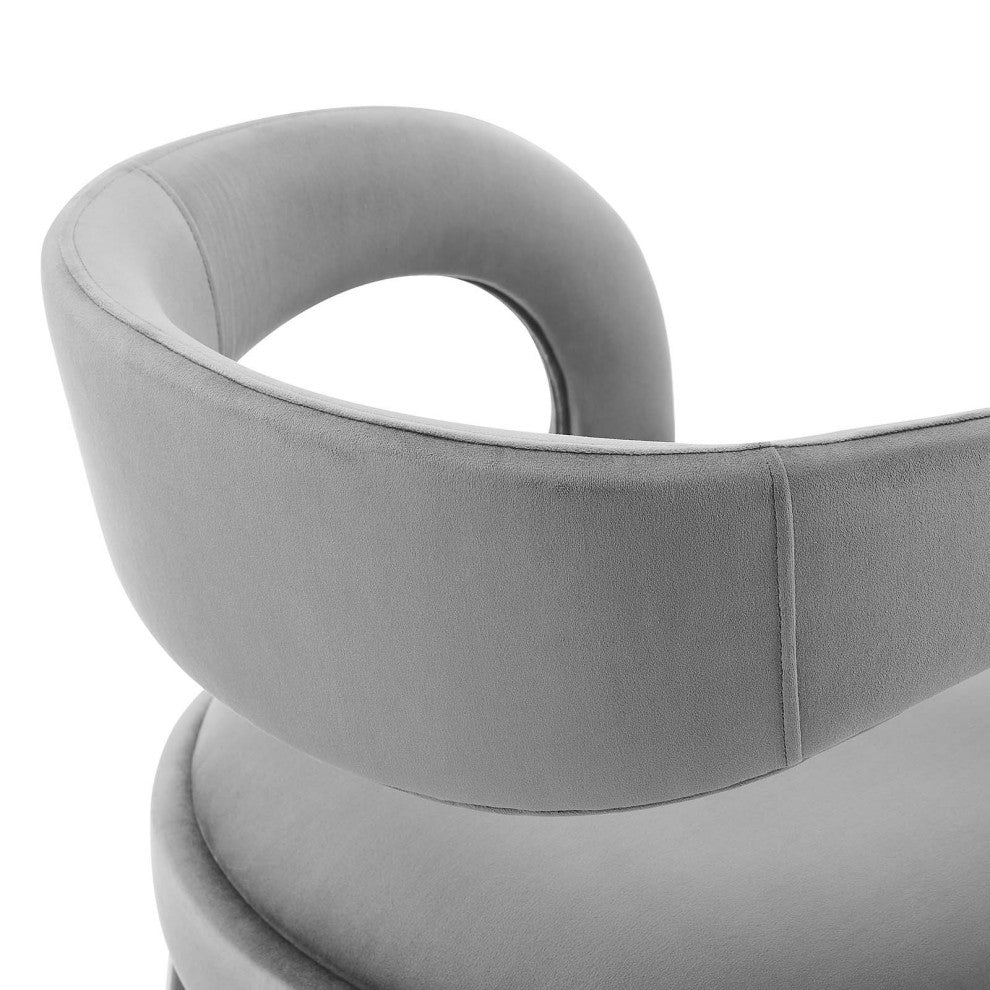 Pinnacle Performance Velvet Counter Stool Set of 2, Gray Silver