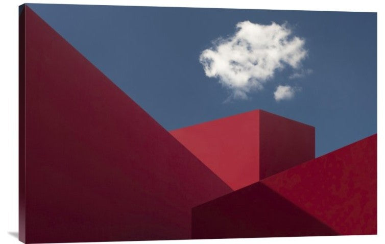"Red Shapes" Stretched Canvas Giclee by Hugo Borges, 30"x20"