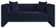 Everett Upholstered Loveseat, Navy, Chenille Fabric