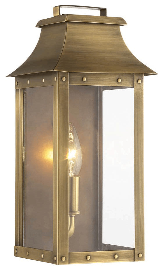 Manchester 1-Light Aged Brass Pocket Wall Light