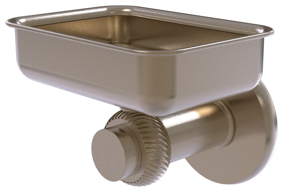 Mercury Wall Mounted Soap Dish with Twisted Accents, Antique Pewter