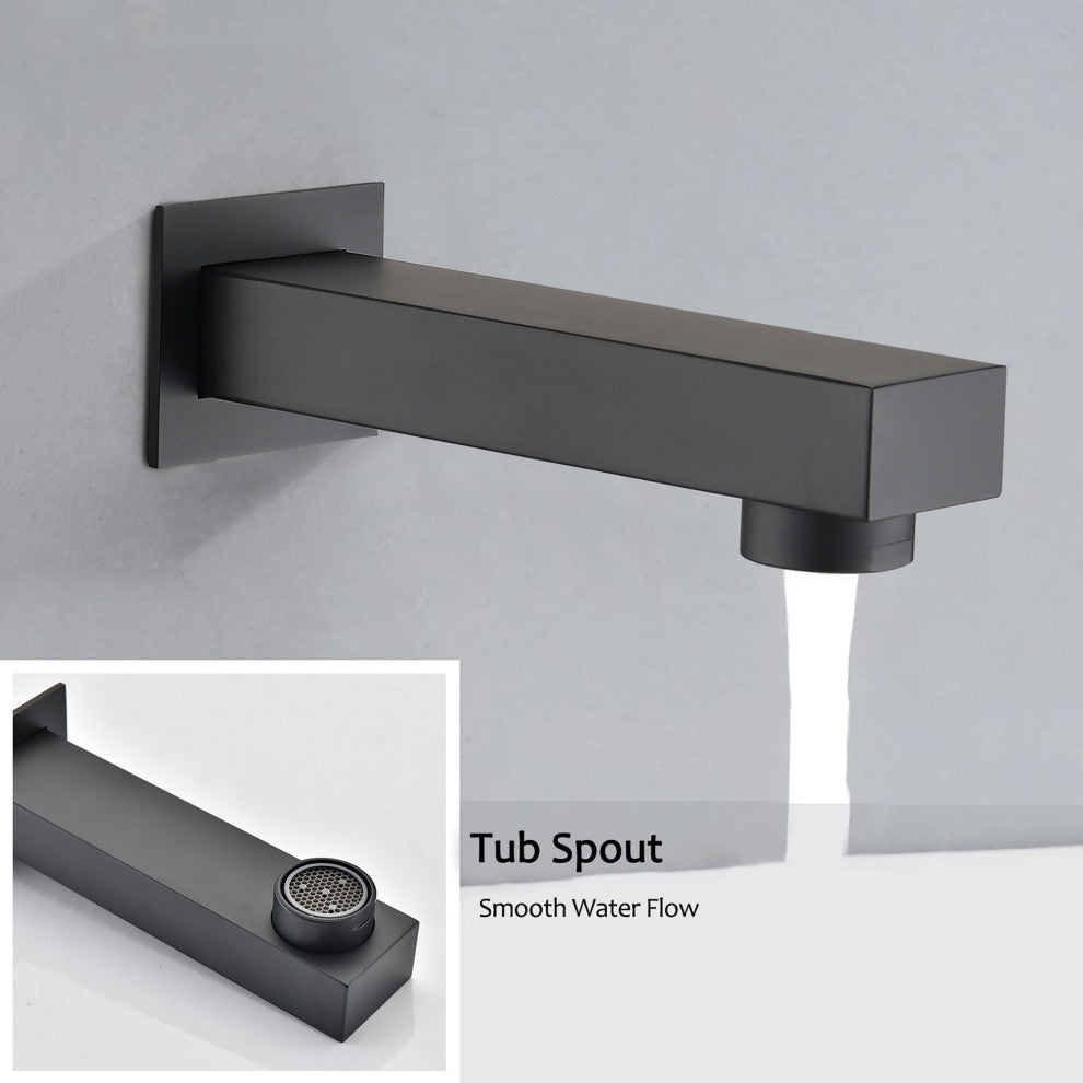 10 inch Wall-Mounted Square Completed Shower System, Matt Black