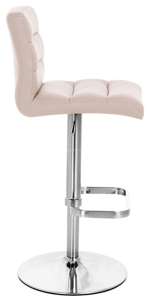Lush Adjustable Height Swivel Bar Stool - Chrome Base, Taupe
